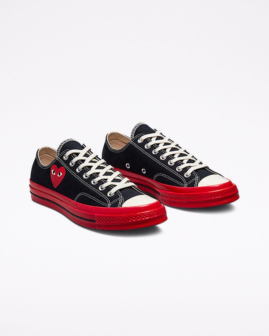 Tenisky Nizke Converse x Comme des Garçons PLAY Chuck 70 Damske Čierne Červené | SK 11BM5I8